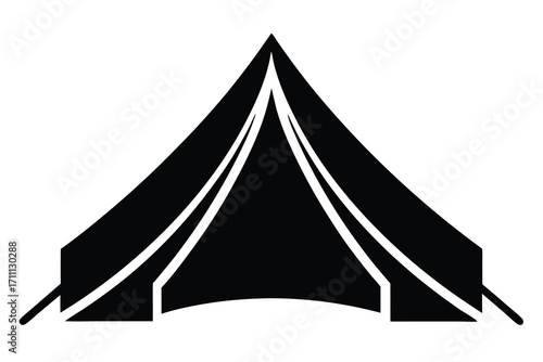 tent silhouette vector icon