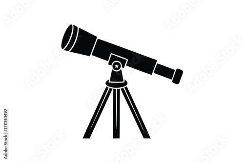 telescope silhouette vector icon