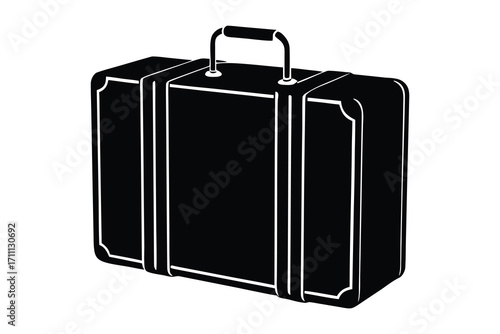travel suitcase silhouette vector icon