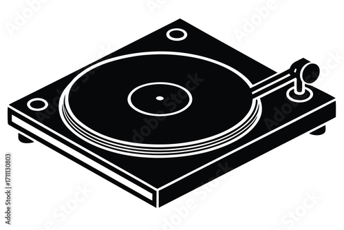 turntable silhouette vector icon