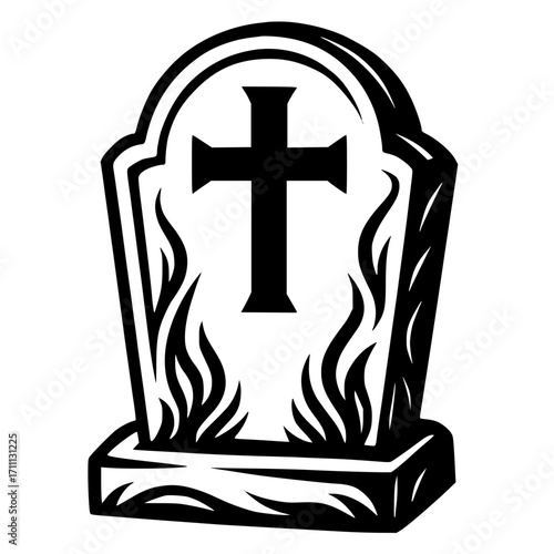 Tribal Style Halloween Headstone SVG