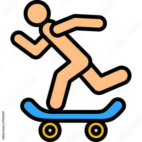 Skateboarding lineal color icon