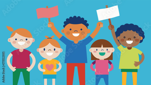 Celebrating Differences An illustration of children from various backgrounds and abilities wearing colorful clothing and smiles holding up signs that celebrate their unique traits.