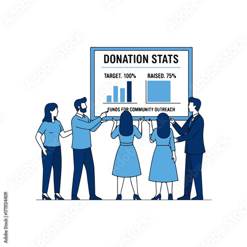 Community Outreach Donation Statistics Presentation Illustration
