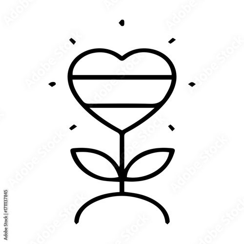 Heart Flower Bloom