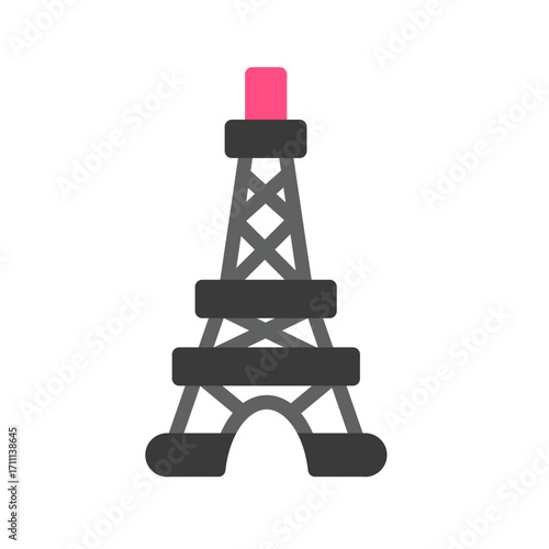 eiffel tower flat icon