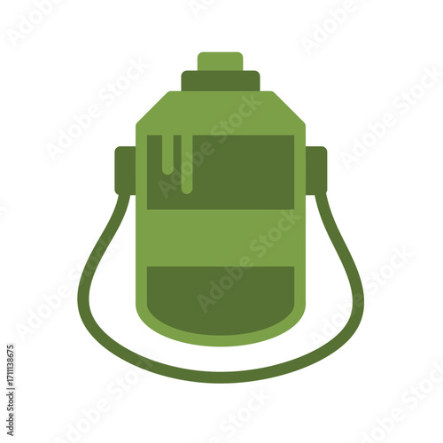 green gas pump flat icon