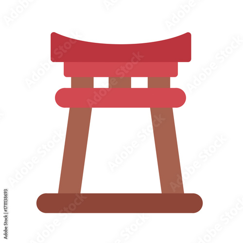 japanese temple gate flat icon