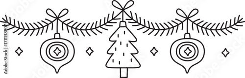 Christmas Holiday Garland Divider Doodle