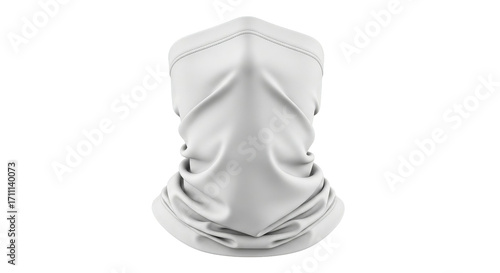 White Neck Gaiter Mockup Front View