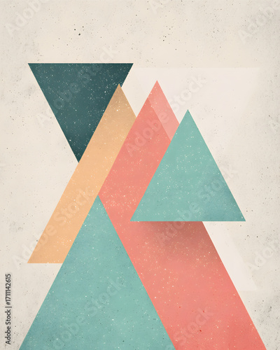 Geometric Mountainscape: A Harmonious Blend of Triangles in Earthy Tones.