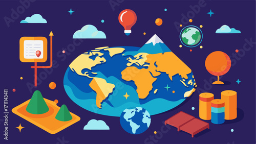 An area with maps and globes for geology and geography students to work on projects.