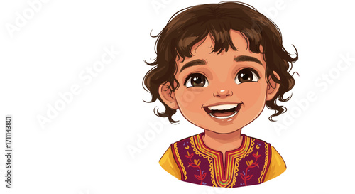 Joyful Young Boy Smiling Happily Isolated on Transparent Background Representing Childhood Innocence