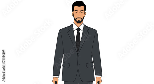 Professional Businessman Standing Confidently Holding Briefcases Isolated on Transparent Background