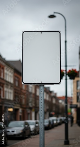 Blank street sign invites custom messaging for urban navigation and public information campaigns