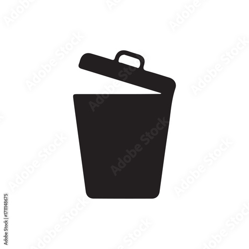 Open trash can icon, vector illustration
