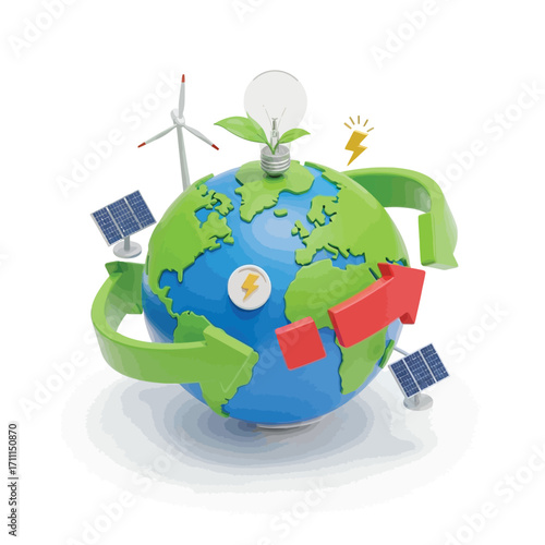 Sustainable Earth Renewable Energy and Environmental Conservation Concept