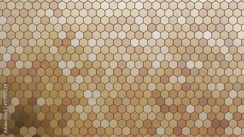Hexagon Tile Pattern Background in Warm Brown and Beige Tones