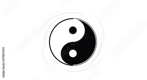 Harmonious Yin Yang symbol representing balance and duality on a clean white background