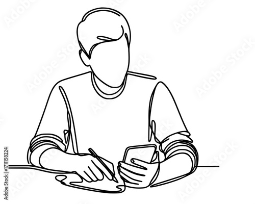 illustration of a man with a gadget 