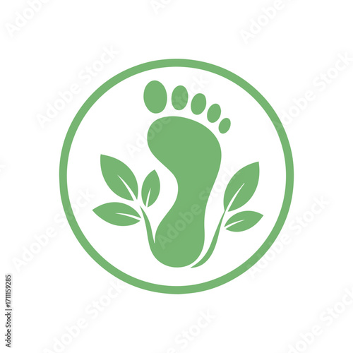 Eco Footprint Logo Design with Leaf Symbol for Sustainability and Wellness for Organic Spa, Reflexology, Health and Sustainability Branding