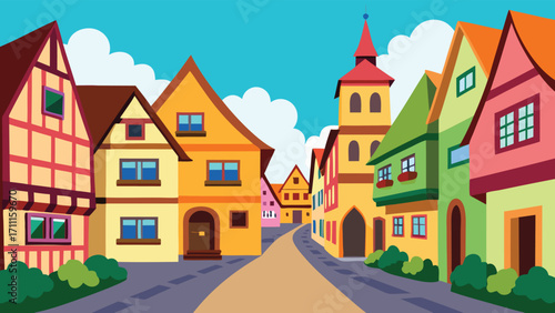 Colorful half timbered houses in historic rothenburg ob der tauber
