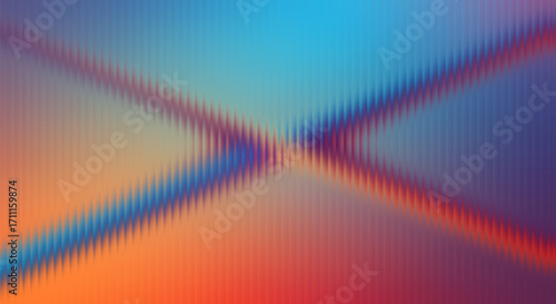 Crossing light beams and a vertical ribbed texture, futuristic X-shaped pattern, for technology, web, banner, presentation.