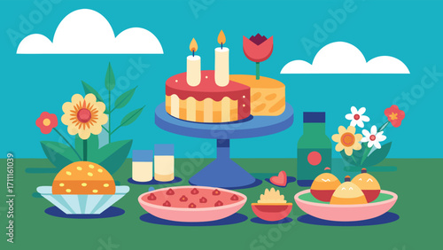Traditional midsummer food banner design