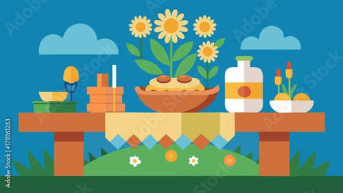 Traditional midsummer food celebration banner design