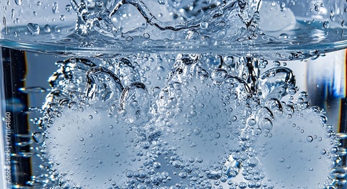 Wallpaper Mural Close-up of Bubbles and Splash in Clear Water Torontodigital.ca