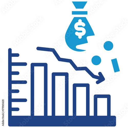 Financial Loss glyph color icon