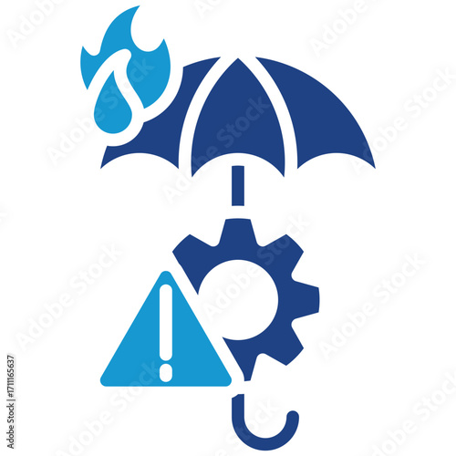Risk Mitigation glyph color icon