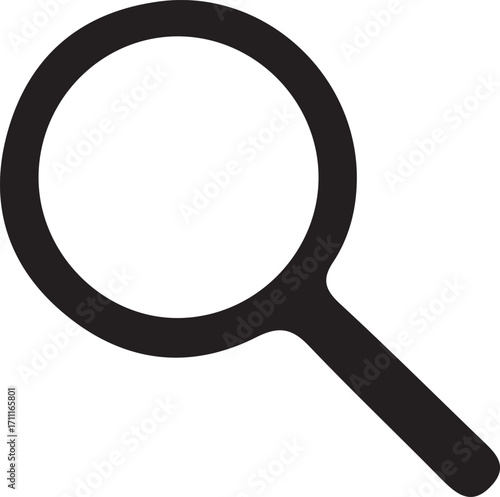 Solid Black Icon of a Magnifying Glass symbol search