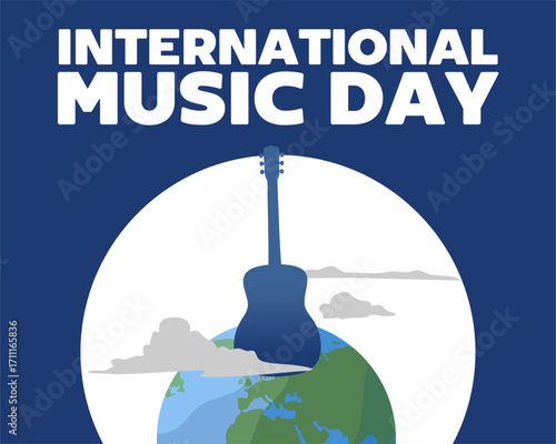 Happy International Music Day with musical instruments