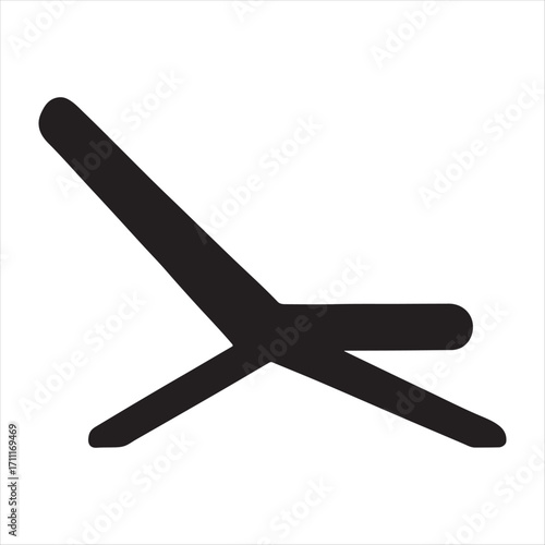 Simple silhouette of a modern lounge chair on a white background
