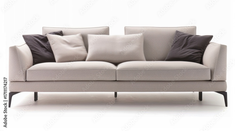 Fototapeta premium Luxury Indoor Decor: 3D Sofas/Couches, Pillows & Cushions – Relaxing Living Room Furniture Designs