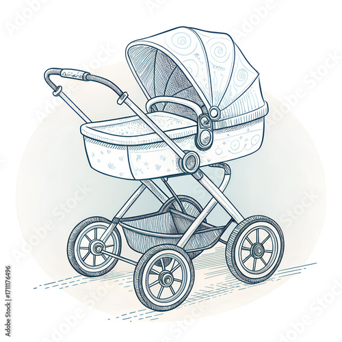 Baby Stroller Illustration