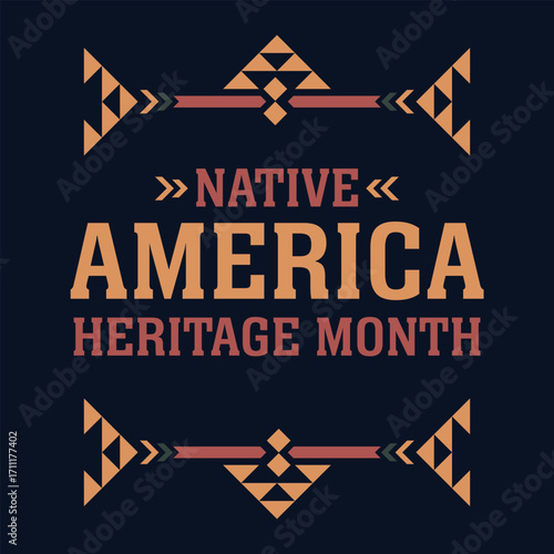 native american heritage month, square feed for media social with pastel color