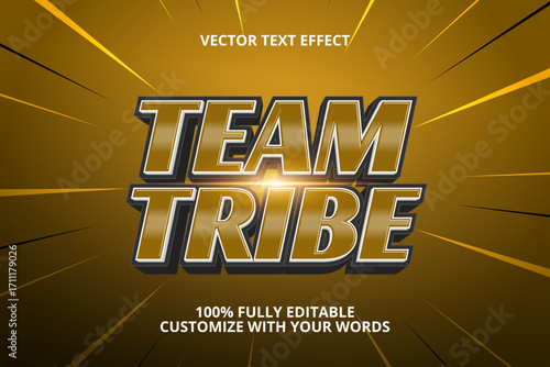 team tribe editable text effect for sport