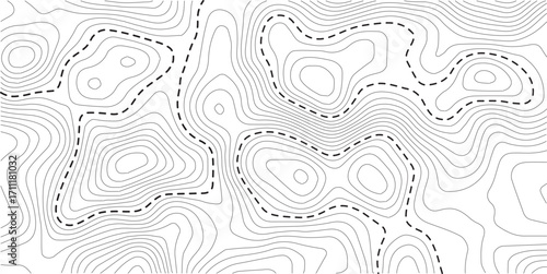 Vector geographic contour mounted map background. Abstract minimal The patter discovery vector topo map. white background 