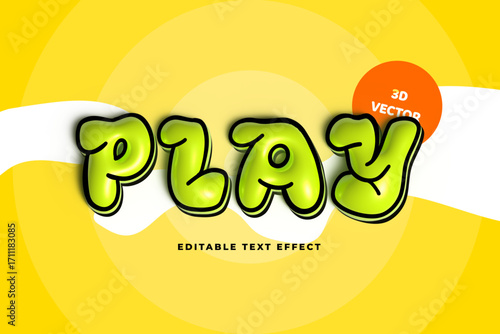 Play 3d inflated editable text effect