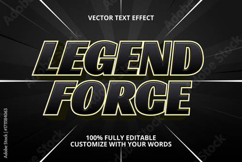 legend force editable text effect for knight