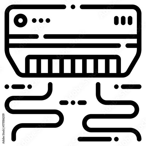 Air Conditioner Icon in Line Style Suitable for Web, Apps, Presentation, or Printable Meanings
