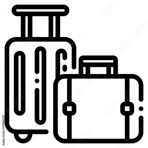 Luggage Bag Icon in Line Style Suitable for Web, Apps, Presentation, or Printable Meanings