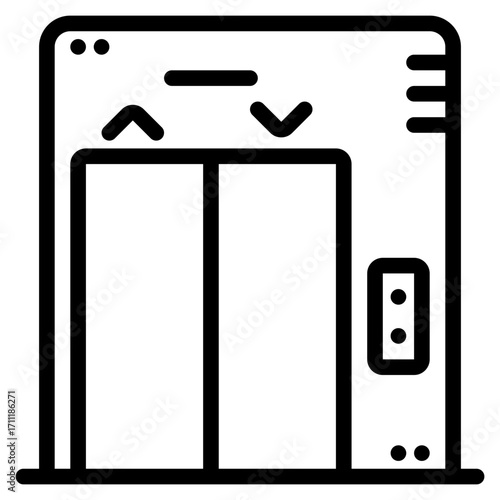Lift Icon in Line Style Suitable for Web, Apps, Presentation, or Printable Meanings