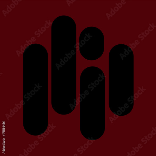 Abstract Geometric Design with Transparent Shapes and Maroon Background