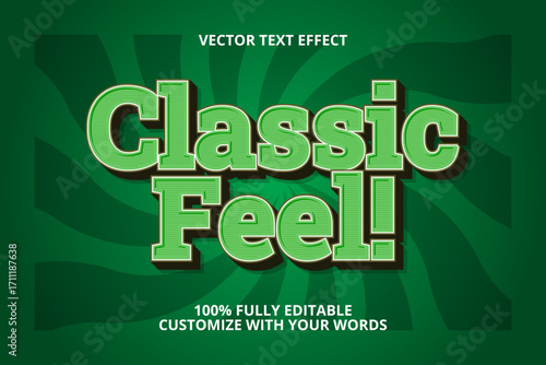classic feel editable text effect for retro