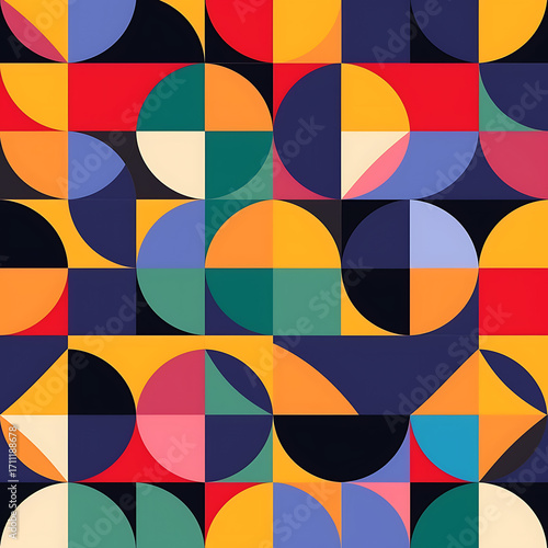 Wallpaper Mural Geometric Abstract Pattern with Bold Colors – Modern Seamless Background Design Torontodigital.ca