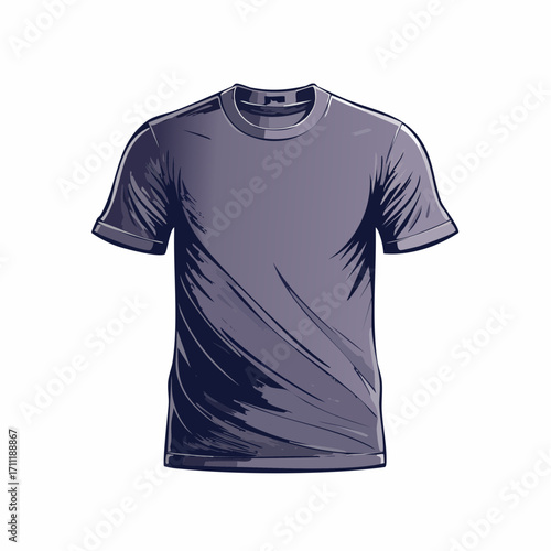 T-shirt print on demand services. Promotional apparel design. Merch clothing, custom merchandise products, merch design service concept. Bright vibrant violet vector isolated illustration