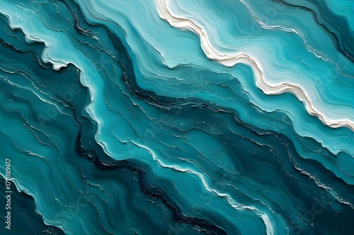 Teal Marble Depths